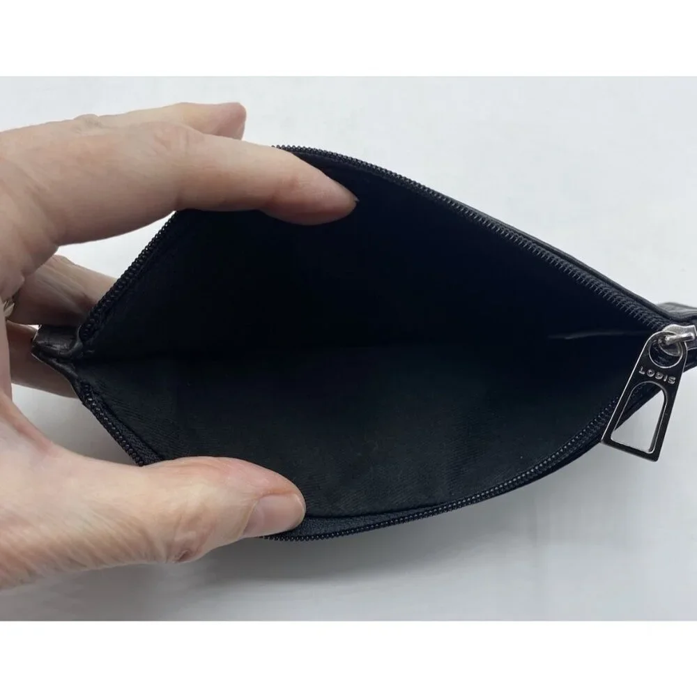 Lodis Black Leather Card Holder Wallet Case Zip Bill Compartment RFID Stacker